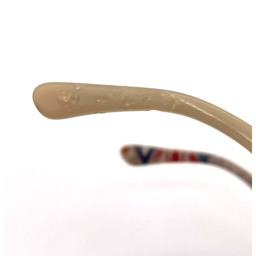 Prada Gold Half Rim Rectangular Glasses Floral Temples VPR52N 53 18 135 w/case - Picture 7 of 10